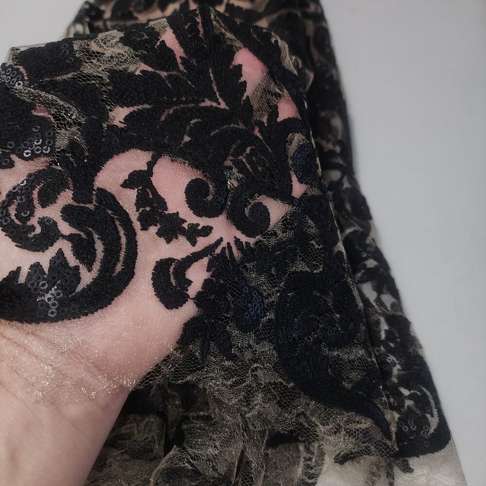 Dress the population Dress Blair Sequin Baroque Embroidery Lace Romantic Sheer - Picture 12 of 12